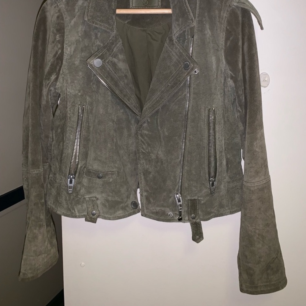 RARE BLANK NYC SUEDE OLIVE MOTO JACKET - Picture 2 of 3